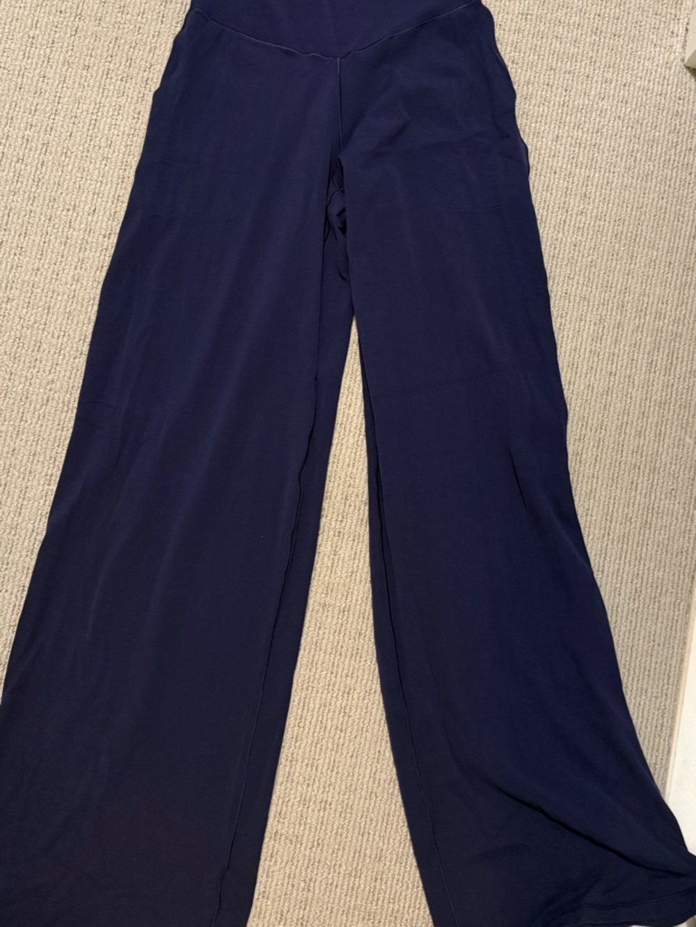 Wide Leg Women's Pants - Navy